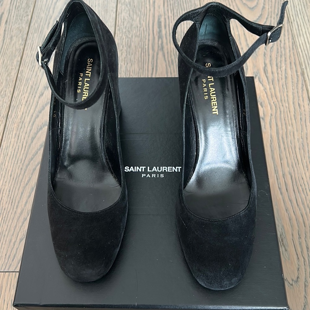 Saint Laurent Paris Mary Janes Black Suede size 39